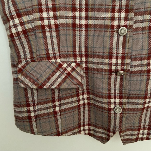 Vintage Plaid Button Down Vest - Picture 3 of 4